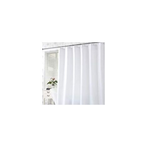 Tenda da doccia antimuffa, in poliestere spesso, 120 x 180 cm, impermeabile, con occhielli e ganci, bianca - Crezuo