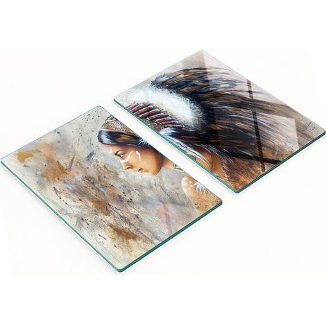 Tavole decorative multifunzionali in vetro per cucina, stile indiano, 2x40x52 cm (1/5)