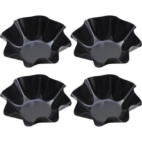 Moule Muffins, 4 Pcs Moules Cake en Acier au Carbone, Bol de Cuisson en Forme de Pétale, Tasses de Cuisson Anti-adhésif pour Pâtisseries,Gâteau (1/5)