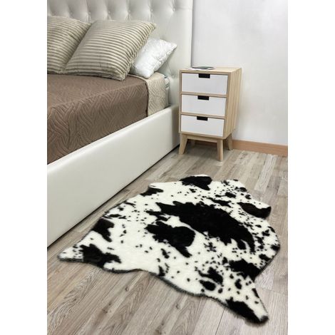 Tappeto Moderno In Finta Pelle Sintetica Artificiale Per Soggiorno Camera Da Letto Divano a Pelo Corto Camera Mucca,Zebra,Leopardo Mucca (1/3)