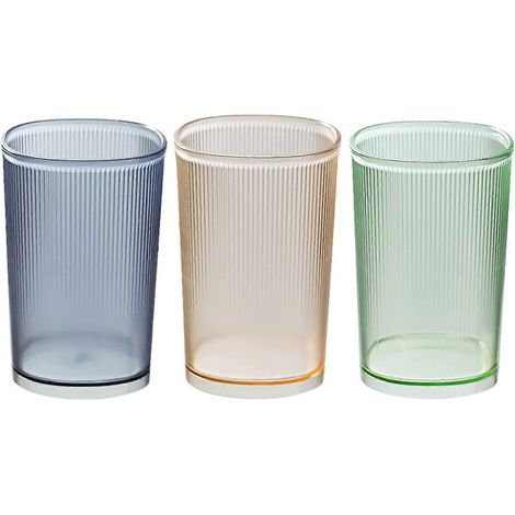 Gobelet porte-brosse à dents, lot de 3 gobelets en plastique transparents et résistants à la chaleur (1/4)