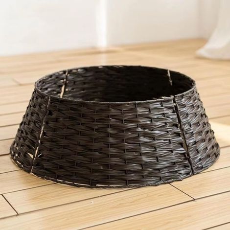Jupe de Sapin de Noël Rétro Ronde en Forme de Panier, Décoration de Pied de Sapin de Noël, Col pour la Décoration de Fond de Fête (1/5)