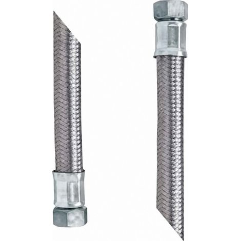 Flexible Tressé Inox STANDARD - Sanitario/Riscaldamento/Clima - Tubo Ø15-50mm - Femmina/Femmina uguale 20x27 - 700mm - Ø19mm
