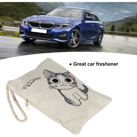 Luftreinigungsbeutel mit Bambuskohle, Katzenmotiv, natürlicher Auto-Lufterfrischer, geruchsabsorbierende Beutel, 4er-Packung (1/5)