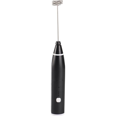 Batteur électrique noir 3 vitesses, recharge USB, acier inoxydable, poignée confortable, mini mixeur à main avec séparateur d'œufs (1/2)