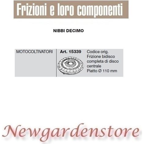 Frizione bidisco disco centrale 15339 piatto 110mm motocoltivatore NIBBI DECIMO