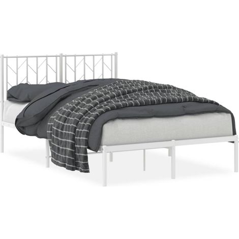 Maison Exclusive - Cadre de lit métal sans matelas et tête de lit blanc 120x190 cm