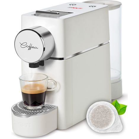 Polti Coffea S18W, macchina da caffè a cialde E.S.E. da 44 m con espulsione automatica delle cialde nell'apposito cassetto, serbatoio removibile da 0,85 l