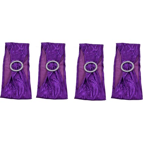 10 Stück Stuhlhussenbänder, elastische Stretch-Schleifen für Hochzeitsbankett-Hoteldekoration, Lila
