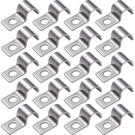 Cable Clamp - Metal - 10 mm Diameter - Flush Mount - 20 Pack (1/5)