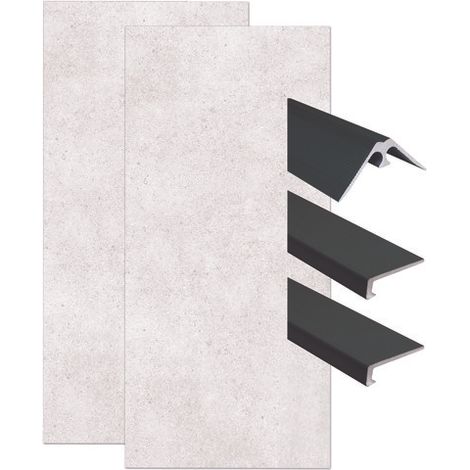 ONDEE ZEN - Pack complet de montage panneaux muraux Terrazzo 120 cm - Profilé noir inclus (1/4)