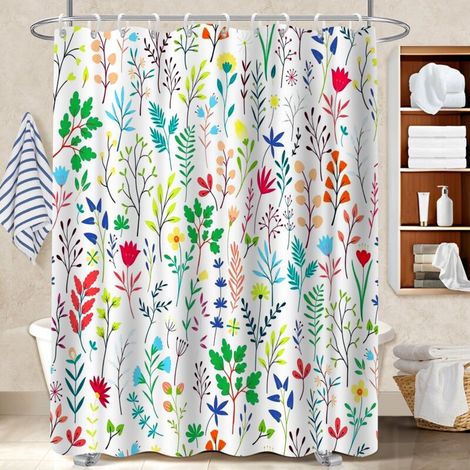 Rideau douche polyester 180x180 À œillets renforcés voile de douche pour un intérieur cosy et chaleureux (1/5)