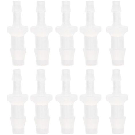 Raccords de Tuyau d'air, Connecteur de Tuyau PP Adaptateur de Pompe à Air d'aquarium 10 Pièces Raccord Réducteur de Tuyau pour Connexion de Tube en Silicone (3.9-6.4 Adaptateur) (1/4)