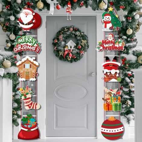 Bannière de Noël - Décoration de fête - Blanc - Intérieur - À suspendre - Mixte (1/4)