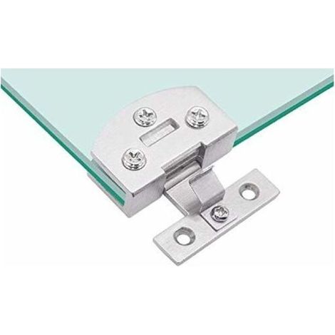 1 paire de charnière de porte en verre armoire vitrine armoire à vin clip charnière de porte pièces de rechange, convient pour verre épais de 5-8mm (argent),de (1/4)
