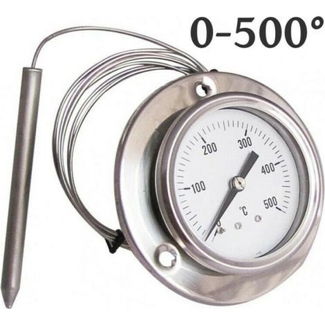 TERMOMETRO FORNI A LEGNA E BARBECUE ACCIAIO 0 - 500 GRADI  SONDA DA  CM 100