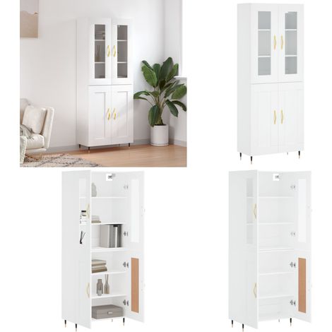 Buffet haut Blanc 69,5x34x180 cm Bois d'ingénierie - buffet haut -  buffets hauts - Home & Living (1/5)