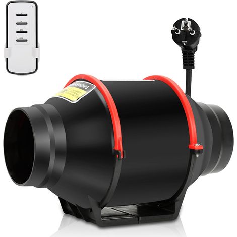 TolleTour Extracteur de conduit 100mm, Extracteur D'air Silencieux Ventilateur, Contrôleur de Vitesse Variable Moteur