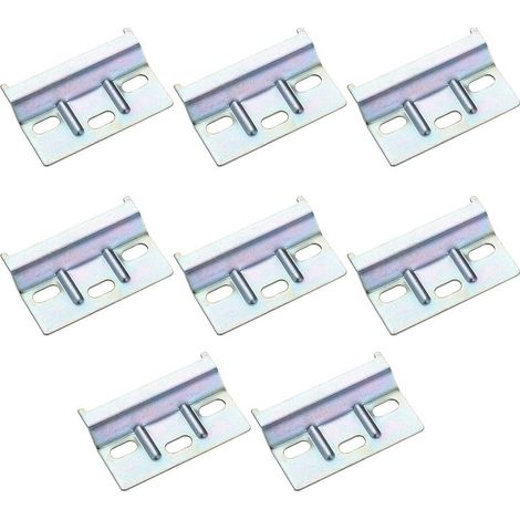 8 Pièces Rail de Suspension Fixation, Plaques de Support Murale pour Placards Meubles de Cuisine Penderie Suspendue, Porte étagère à Visser (1/5)