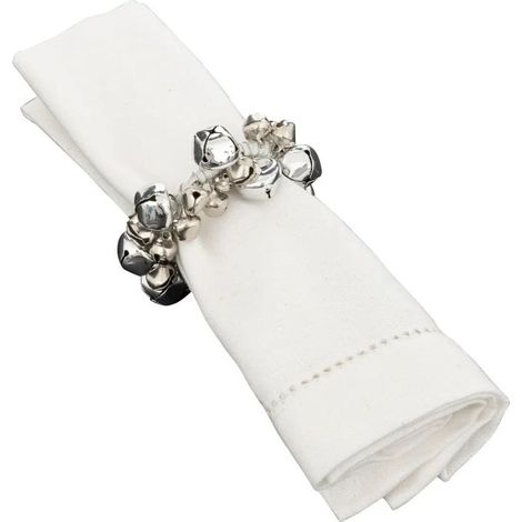 Paris Prix - Lot De 2 Ronds De Serviette grelots 7cm Argent