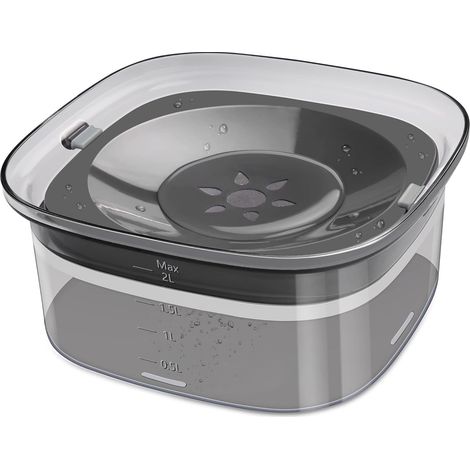 Gamelle d'eau pour chien de 2 L (70 oz) anti-déversement et grande capacité, étanche, avec distributeur d'eau lent et anti-éclaboussures.