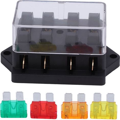 Boîtier Porte-Fusible 4 Voies Étanche pour Véhicule Auto Bateau 12V-24V (1/5)