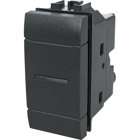 Deviatore Assiale 1P 10A 230V Nero Compatibile Bticino Living (1/3)