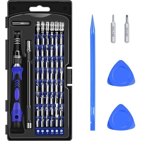Ensemble de tournevis magnétiques de précision 63 en 1, outils de réparation de tournevis 56 embouts et autres accessoires, pour téléphone portable, tablette, PC, Macbook, montre, etc. (1/5)