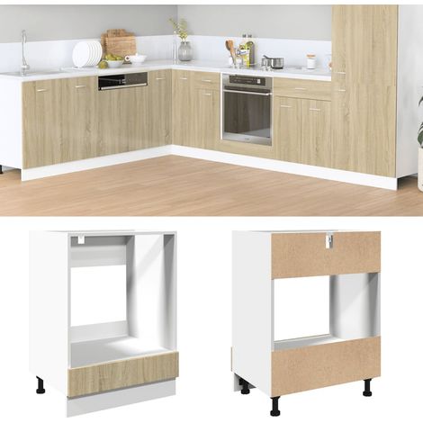 Armario de horno madera contrachapada color roble 60x46x81,5 cm vidaXL (1/5)