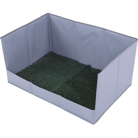 Tapis en gazon synthétique pour chien avec bac de récupération – Gazon synthétique facile à nettoyer – Bac à litière pliable pour chien, pour l'intérieur, l'extérieur et les voyages S (1/5)