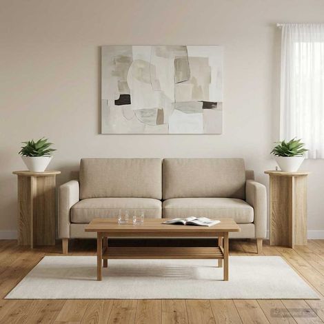Teenpull – Pflanzenständer 2 pcs Sonoma-Eiche Ø40 x 60 cm Holzwerkstoff (1/5)