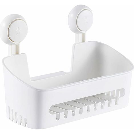 Serviteur Douche à Ventouse sans Perçage & Réutilisable Etagère Ventouse Simple d'Installation Charge 10KG Impérable Rangement Douche pour Carrelage Paroi de la Douche Salle de Bain & Cuisine (1/5)