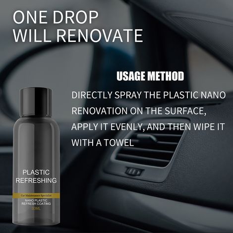 Agent de rénovation pour plastiques automobiles : revêtement rafraîchissant, agent revitalisant pour pièces en plastique, produit de nettoyage pour intérieur automobile. (1/5)