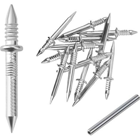 500 Pcs Double Headed Nails, Seamless Baseboard Wire Nails, Double Headed with Sleeve Tool Specific for Home Decoration, Furniture and Construction (1/5)