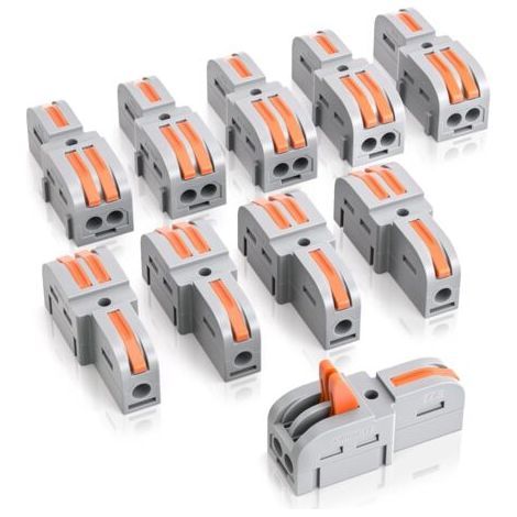 10 pinces de connexion 1 - in - 2 - out pour connecter trois animaux avec levier connecteur de câble avec pince de 0,2-4mm² pour projets de bricolage (1/5)