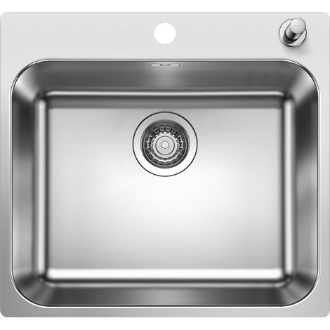 Blanco Supra 500 - Spüle, 54x50 cm, mit Exzenterbedienung, gebürsteter Edelstahl 526355 (1/5)