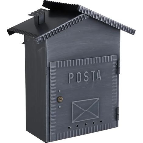 Cassetta Postale in Ferro Battuto Nero per Esterni con Retro Apertura (1/5)