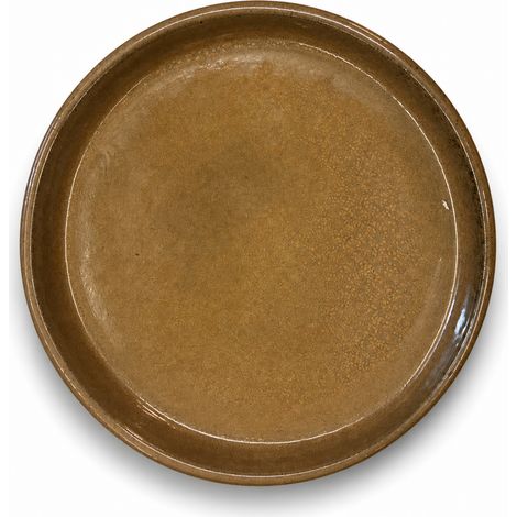 Plato redondo 34cm miel ámbar