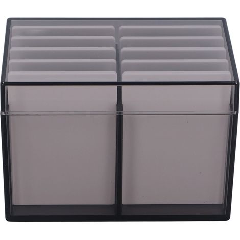 Boîte de rangement pour faux cils en acrylique à 10 compartiments avec fond magnétique, outil de pose d'extensions, palette de colle pour faux cils, couleur thé transparent. (1/5)