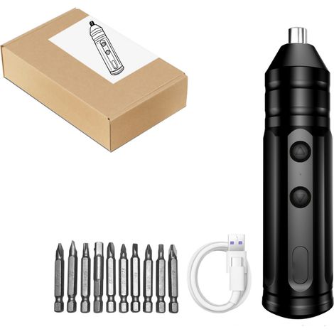 Tournevis électrique sans fil sans balai rechargeable 10 pièces pour bricolage domestique (1/5)