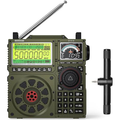 RF919 SSB-Kurzwellenradio Globales Vollband FM AM SW VHF UHF AIR CB- und SSB-Empfänger mit Antennentuner 3 Ante-Anschlüsse