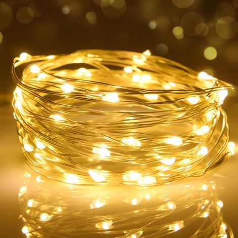 MINKUROW Ramadán Decoración Led Cadena De Luces, 5m 50led Cadena De Luces Ip65 Impermeable Led Guirnalda Decoración Para Dormitorio Fiesta De Navidad Festival Cumpleaños Jardín (Blanco Cálido) (1/5)