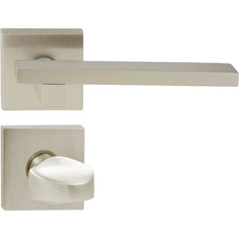 DOMINO Poignée de porte MARY QR M9 WC Poignée avec rosace WC Nickel (1/5)