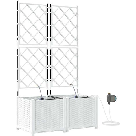 Maison Exclusive - Vaso da giardino 2 pcs Bianco 80 x 40 x 142 cm Plastica