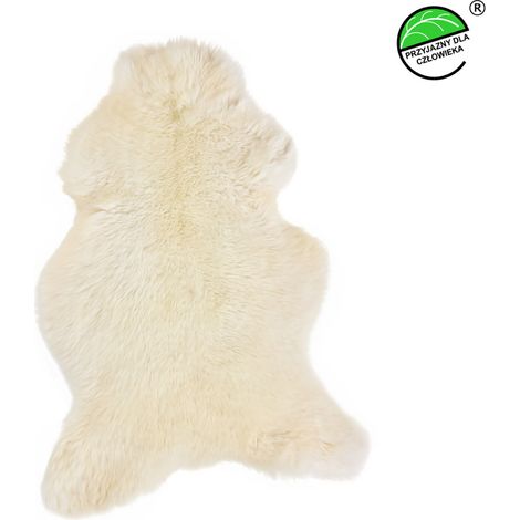 Piel de oveja natural, color blanco, talla 110-120 cm. (1/5)