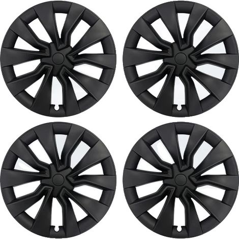 Tapacubos diseñados para Tesla Model 3, fabricados en ABS resistente, estilo negro mate, Tesla Model 3 Highland 19 pulgadas. (1/2)
