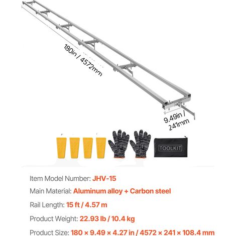 Sistema de guía de rodillos ajustable para motosierras, construcción de aluminio resistente, 4,5 m (15 pies) (1/2)