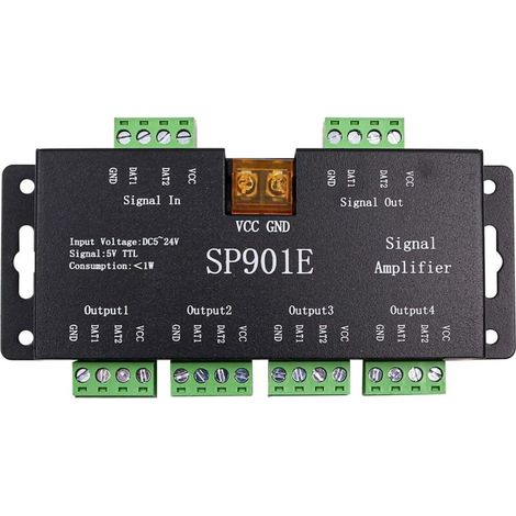 Lntyq SP901E LED Pixel WS2812B WS2811 Répéteur D'amplificateur de Signal SPI pour WS2813 SK6812 WS2815 WS2801 SK9822