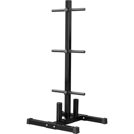 Yaheetech Rastrelliera Pesi Dischi Supporto per Manubri Piastre per Pesi Portata 400 kg Albero Rastrelliera Olimpica Allenamento in Metallo per Fitness da Palestra Uso Domestico