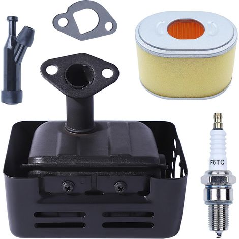 Ensemble d'échappement Silencieux pour GX120 GX160 GX200 168F 4HP 5.5 HP 6.5HP Moteur,Silencieux avec Bougie d'allumage de Démarrage Capuchon Bougie Fendue Filtre à Air (1/5)